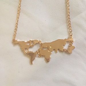 Gold continents necklace